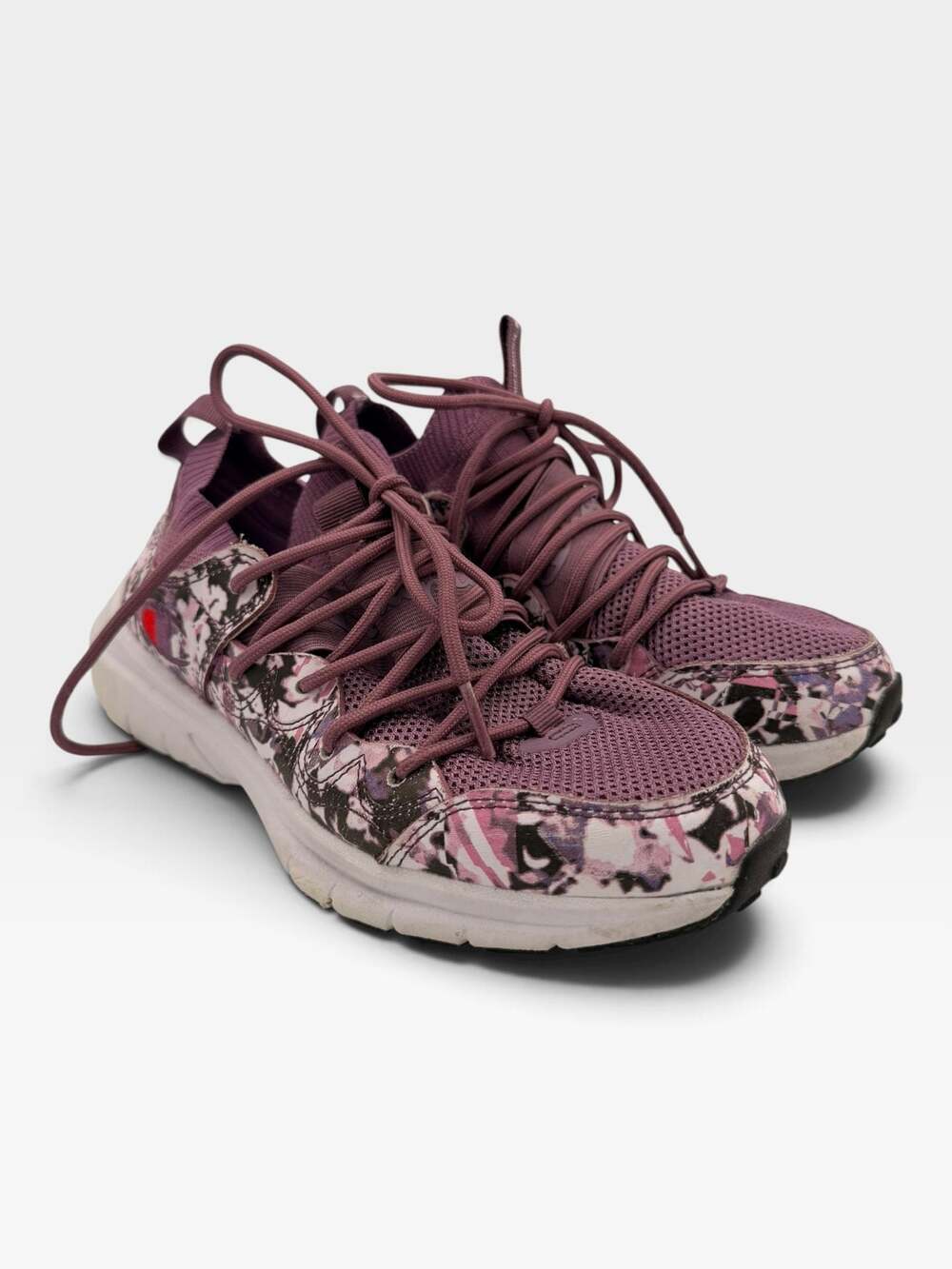 Champion Yogi Purple Floral Knit Lace Up Athletic Sneakers Size 6W